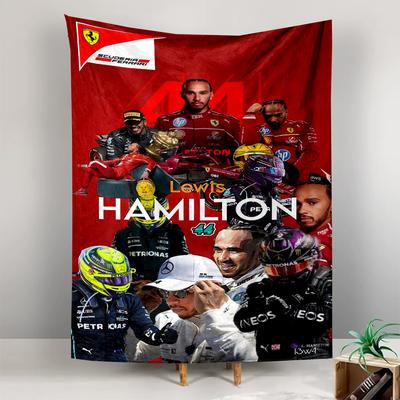 Tapestry Lewis Hamilton Scuderia Ferrari No.44 F1 Red Helmet Collage Poster Wall Hanging for Fan Cave
