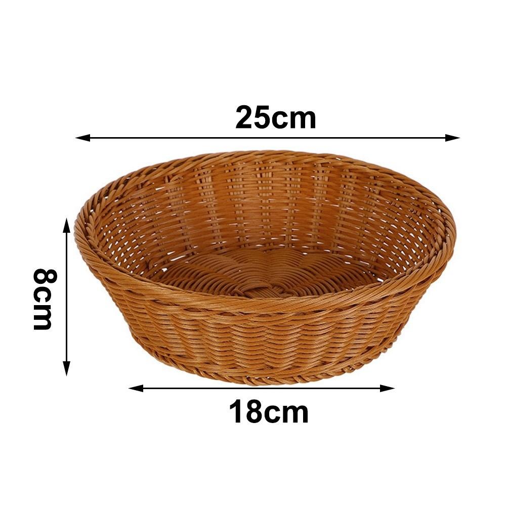 Handgeflochtener Kunst rattan Korb Runder Lebensmittelaufbewahrungskorb Praktische Aufbewahrungsbox Küche