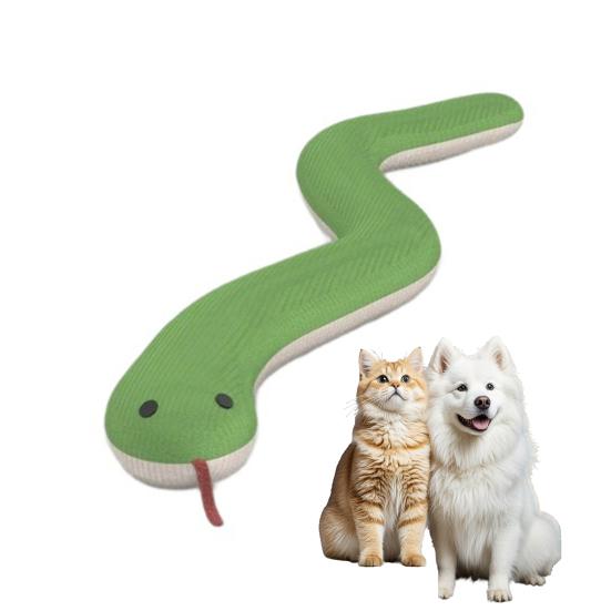 Dog Plush Snake Toy Snake-Shaped Interactive Chew Toy Tug of War Puppy Teething Toy for Small And Medium Dogs