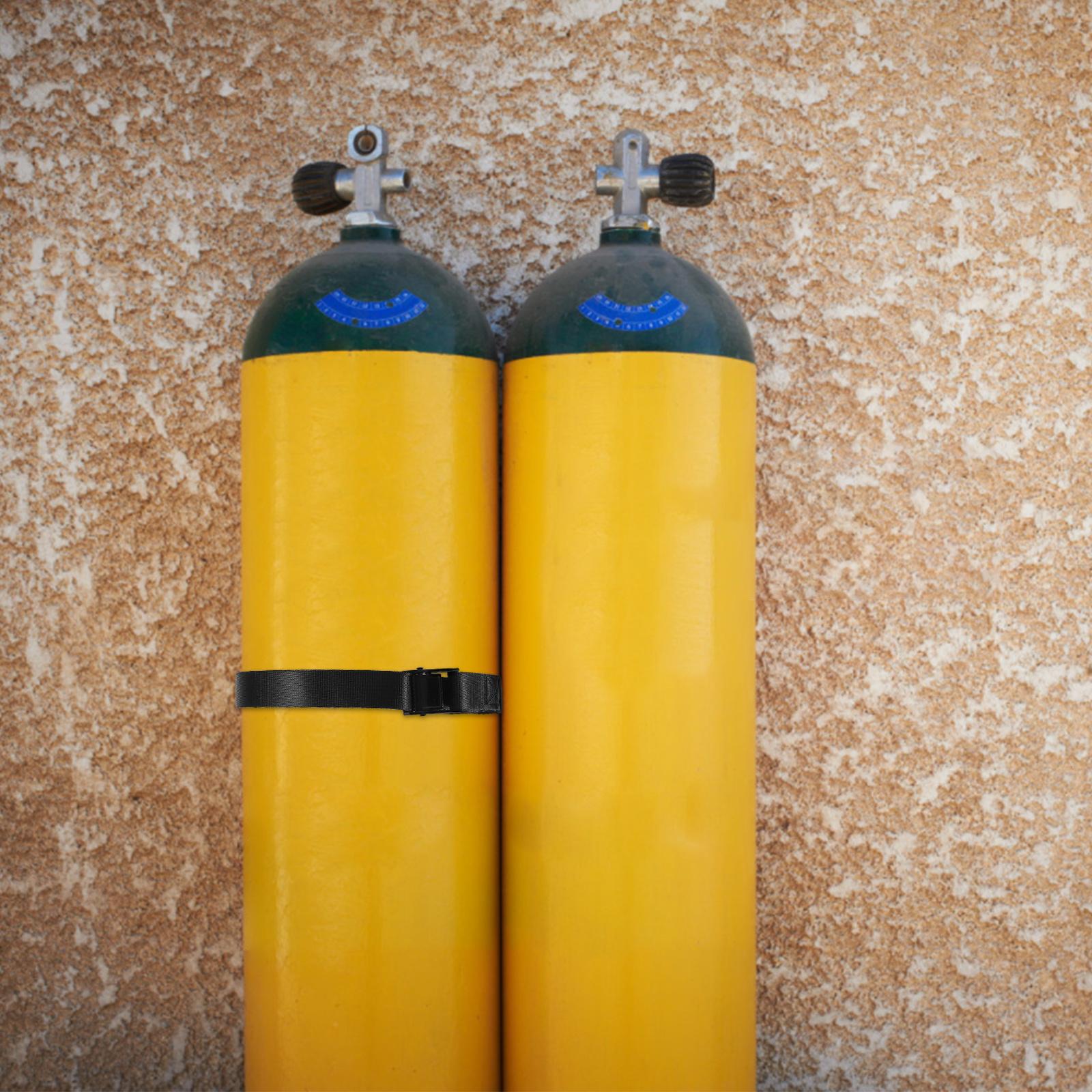 Gas Cylinder Wall Bracket 40L Heavy Duty Iron Plastic Holder Propane Tank Mounting High Strength Strap Camping Welding nero