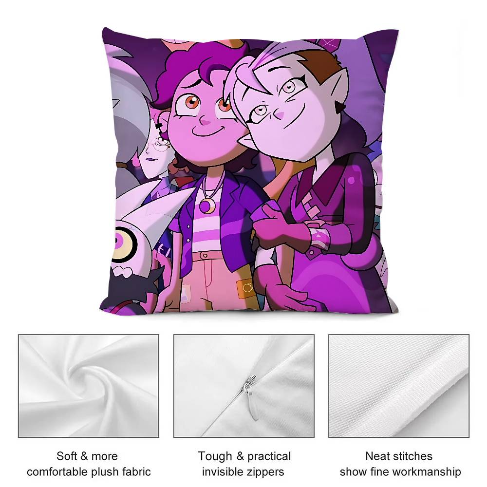 Anime T-the Owl-H-houseS Cute Pillow Case Cushion Cover Soft Cute Throw Pillow Case For Car Sofa Pillowcase Polyester