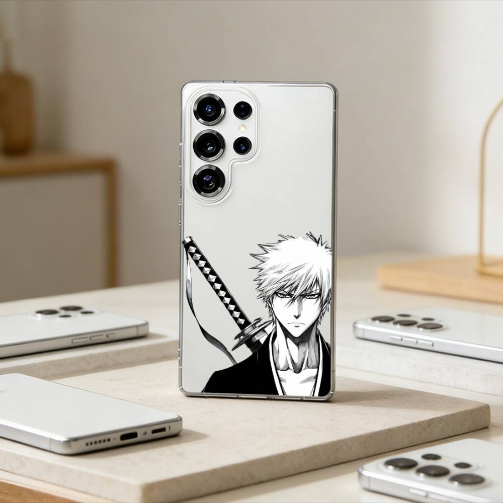Hot Anime Bleach Cool Phone Case For Samsung S25,S24,S21,S22,S23,S30,Ultra,S20,Plus,Fe,Note,10,9,5G Transparent Cover
