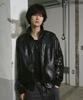 Travel Star Sleeve Synthetic Leather Jacket Black