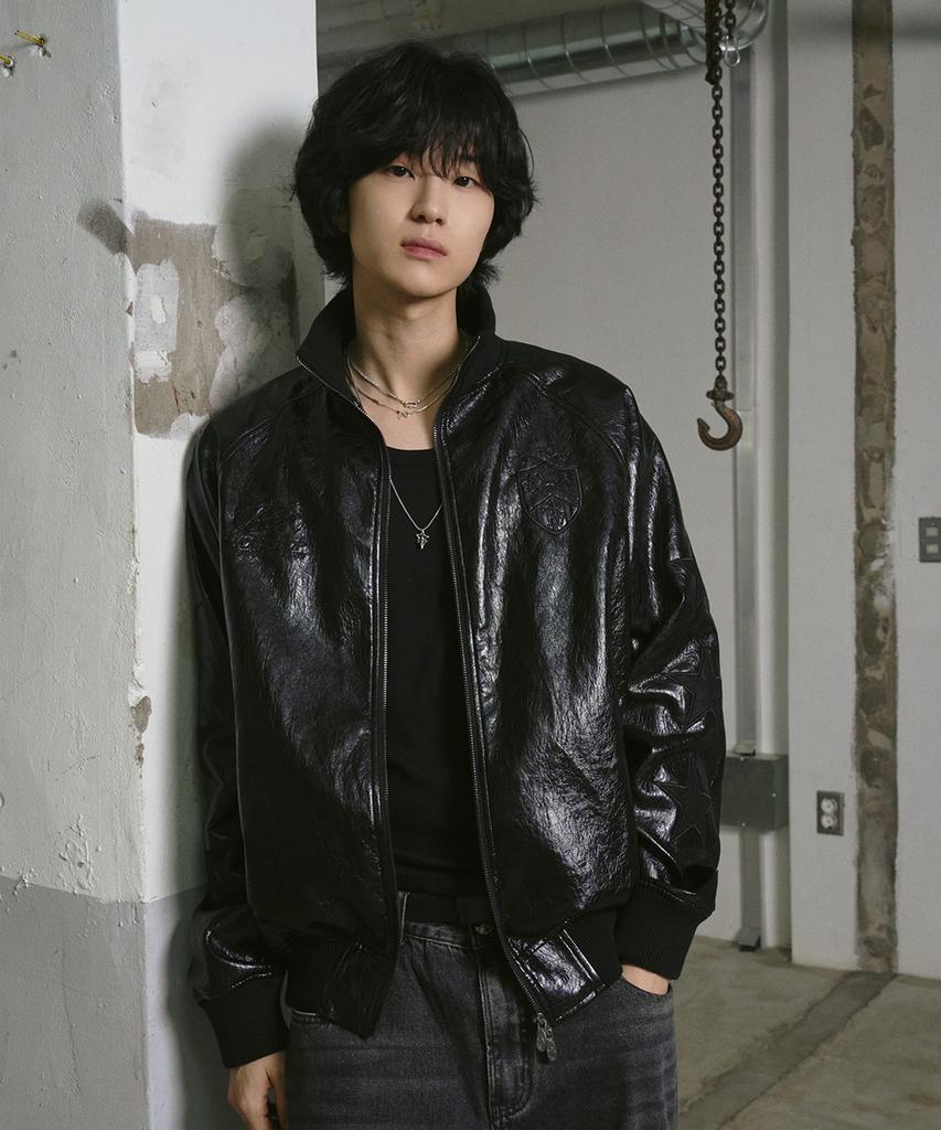 Travel Star Sleeve Synthetic Leather Jacket Black