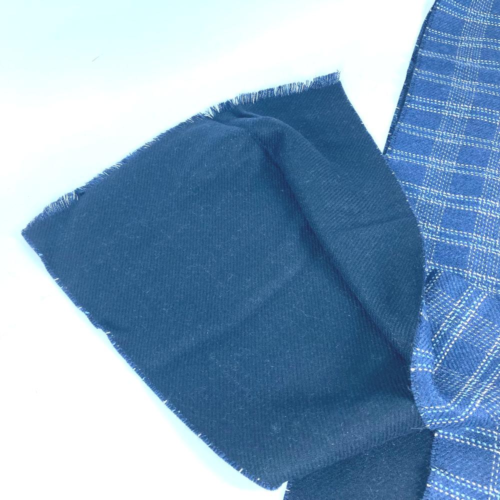 LOEWE Anagram Check Fringe  Scarf wool blue Unused