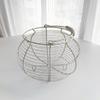 Iron Wire Woven Egg Basket, Round Handheld Kitchen Grocery Basket