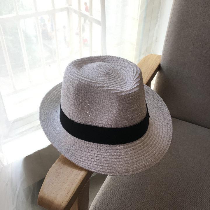 Summer Sunscreen Hat Top Hat Men's and Women's Outdoor Sunshade Straw Hat Straw Jazz Hat Crimped Hat