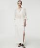 Umamung Japanese Crinkled Linen Side Slit Maxi Skirt_Pearl