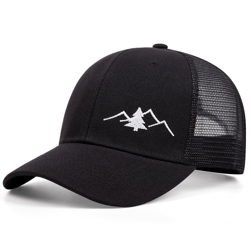 Summer mesh breathable baseball cap, mountain pine embroidered cap, men's and women's outdoor sunshade mesh cap