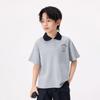 Little Yinman Boys' Color-Block Lapel Cartoon Print Loose T-Shirt