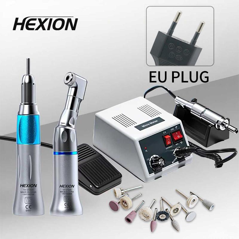 HEXION 35000 tr/min Ensemble de micromoteur de laboratoire dentaire - TYPE E, 18Poignées & 1:1 pièce à main et tête de polissage - Meulage, Polissage & Manucure