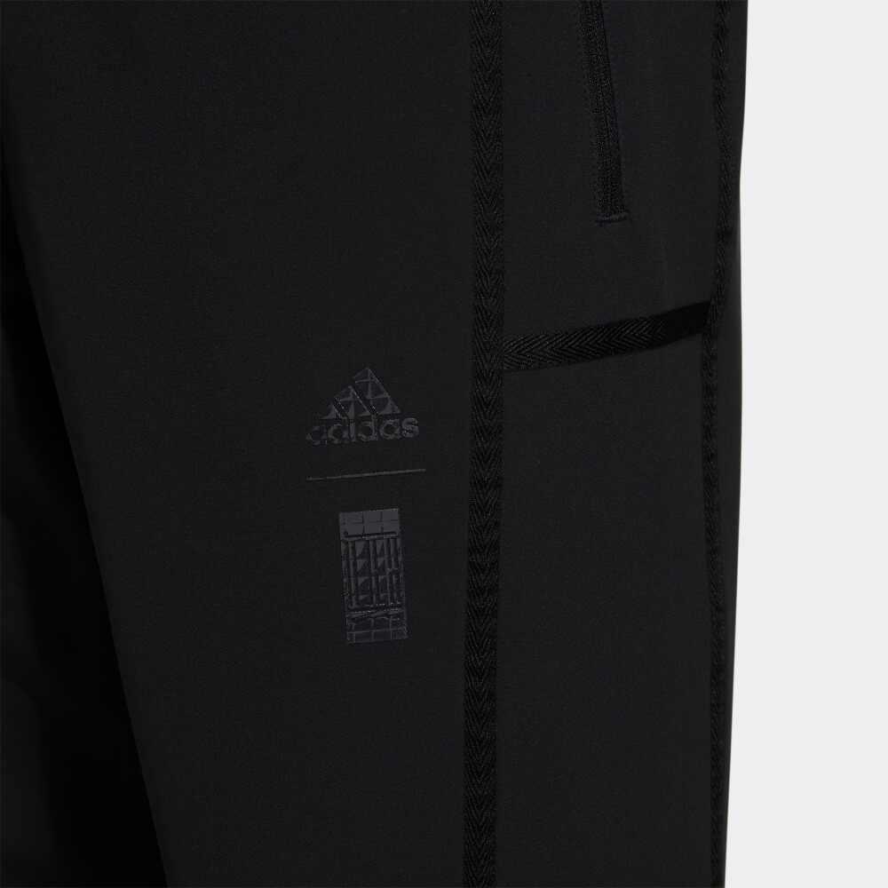 Adidas Solid Color Logo Print Elastic Waist Straight Leg Track Pants Men Bottoms Black HN8961