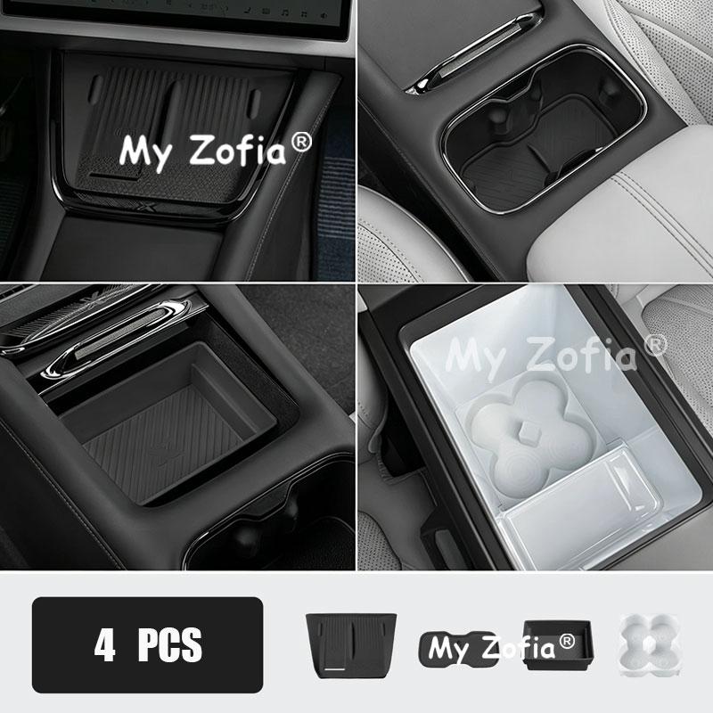 Car Center Console Cup Holder Pad Anti-Slip Shockproof Rubber Mat Interior Water Cup Slot Accessories For Zeekr X 2026 2027