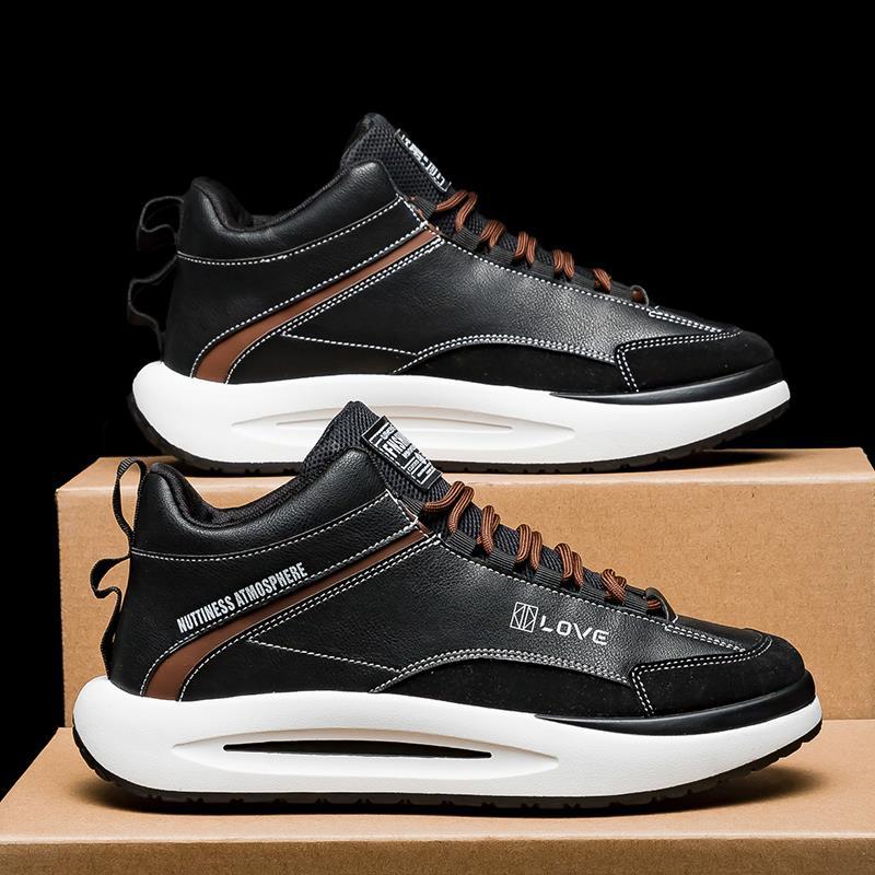 

2025 spring new high-top canvas trendy shoes trendy men s shoes heightened versatile sports and leisure little white board shoes cloth shoes 44 чорний