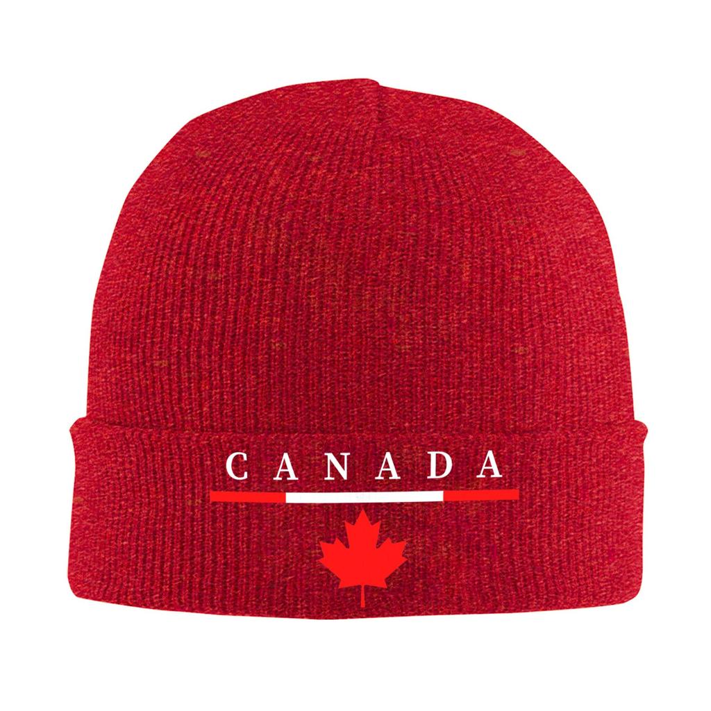 Canada Pride Canadian Flag Maple Knitted Hat for Women Unisex Skullies Beanies Winter Hats  Warm Cap