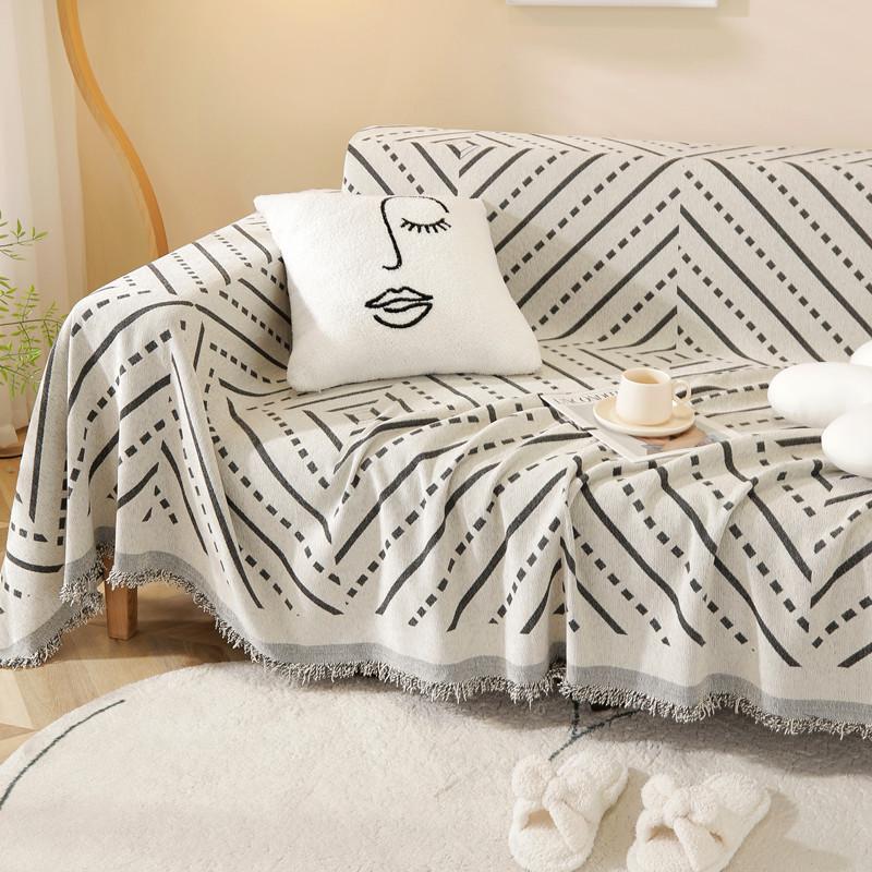 Geometry Chenille Sofa Cover Cloth Sofa Blanket Cover Full Cover Universal Couch Towel Cover Dust Proof Sofa Cushion Cover