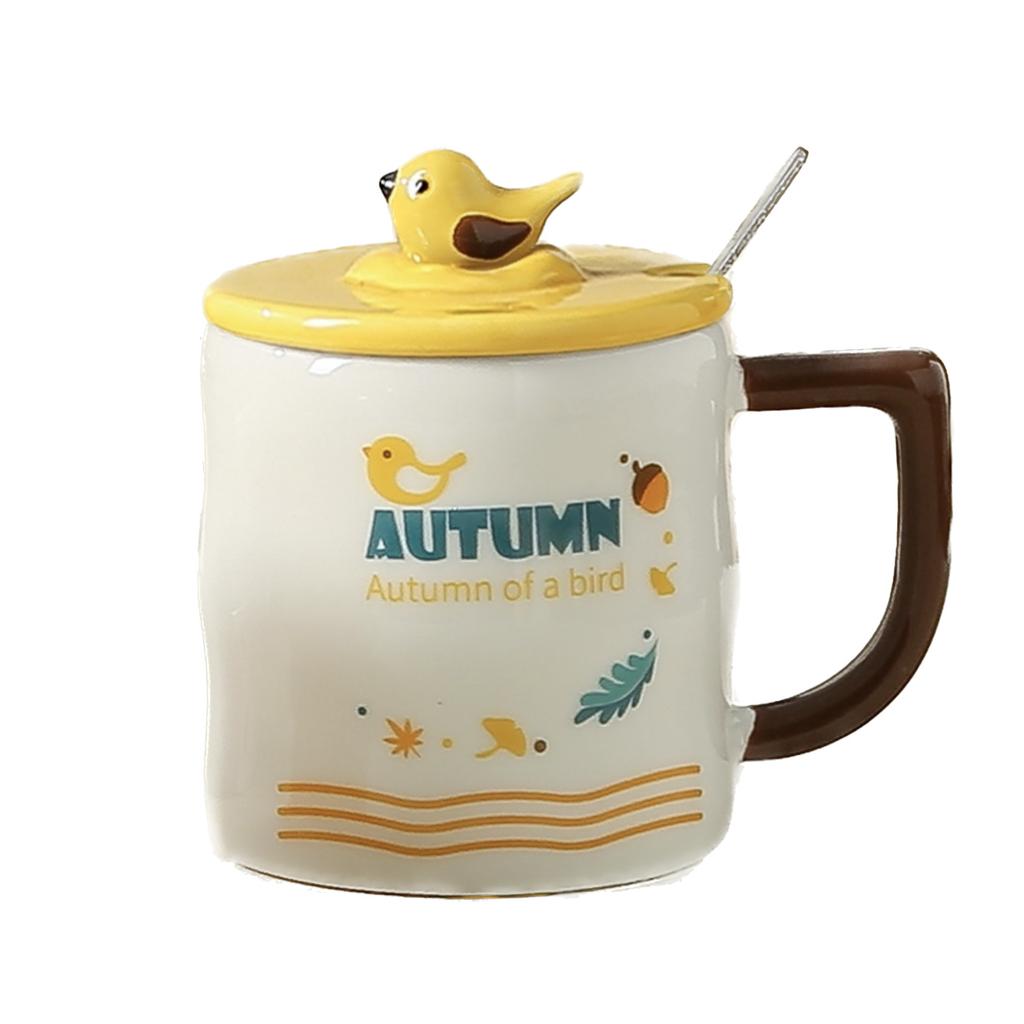 Creative Hand Painted Bird Mug Cute Souvenir Ceramic Cup Personalized High Looking Couple Water Cup