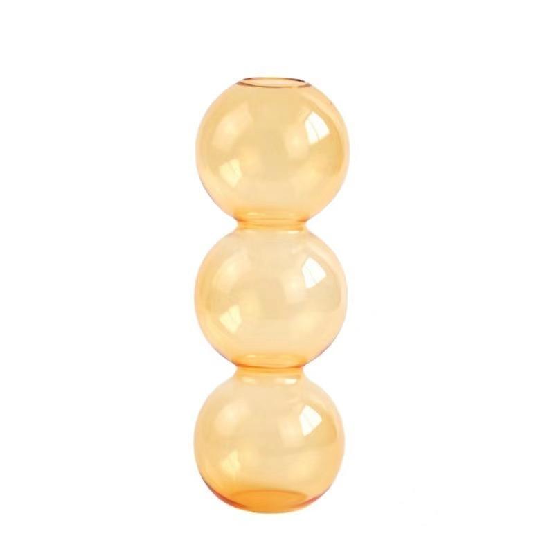 Nordische Glasblasen-Vase - Klarer Hydrokultur-Pflanzgefäß für Heim-Schreibtischdeko, Niedliche Einfache Geschenkidee & Blumengesteck-Dekoration