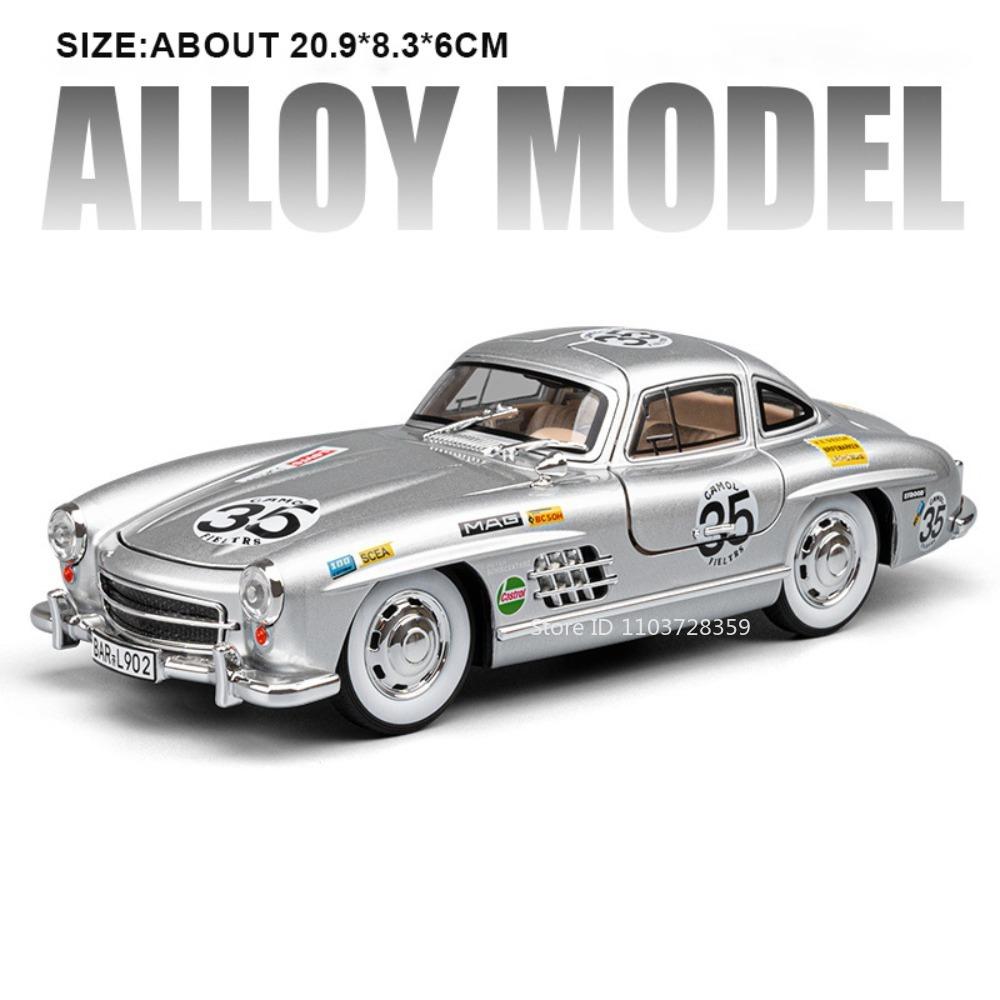 1:24er Maßstab 300Sl 500K Modellspielzeug Oldtimer Legierung Druckguss Stoßdämpfung Rückzieher Türen Geöffnet Sound Licht Für Kinder Geschenke