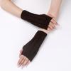 Comfortable Winter Arm Sleeves Fingerless Gloves Soft Acrylic Fibre Cable Knit Gloves For Outdoor Daily Use And Sport