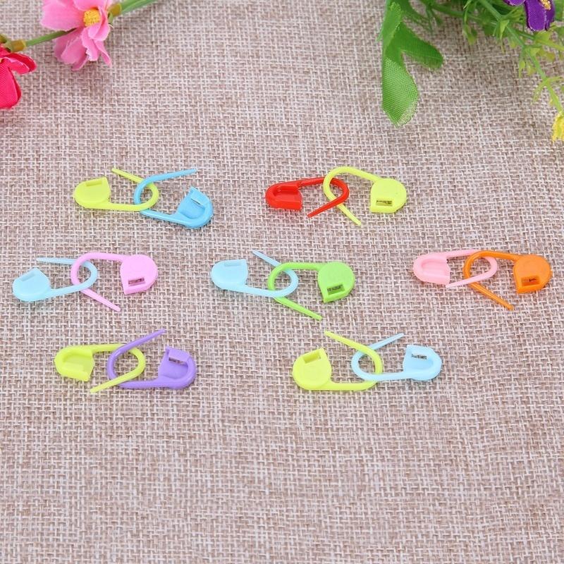 100 peças/saco Mini Estojo Tricô Crochê Marcadores de Ponto de Travamento de Plástico Acessórios de Costura