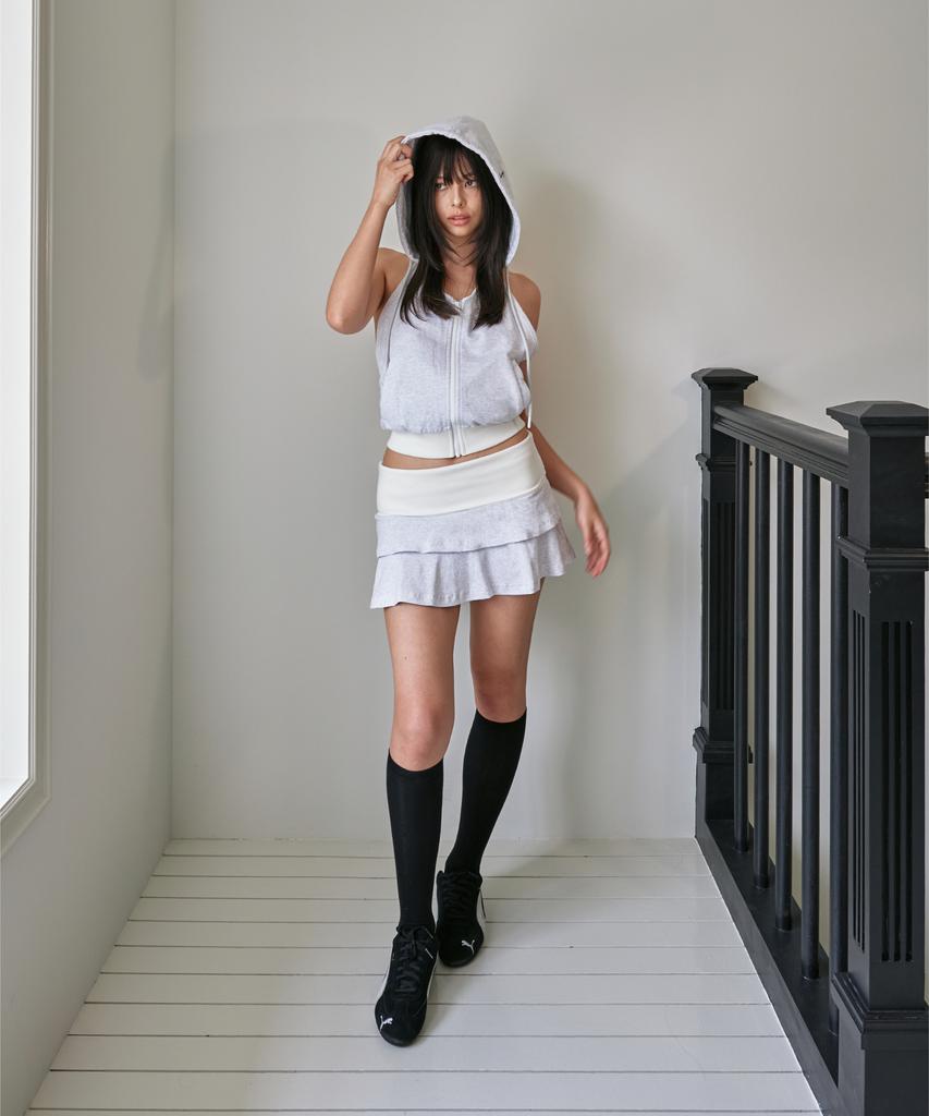 Poyeong 00 Can Can Skirts White Melange