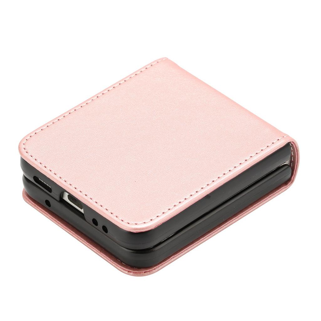 Applicable To Samsung Z Flip6 Mobile Phone Case Z Flip5 Simple Solid Color Calf Pattern Folding Protective Case Zflip4