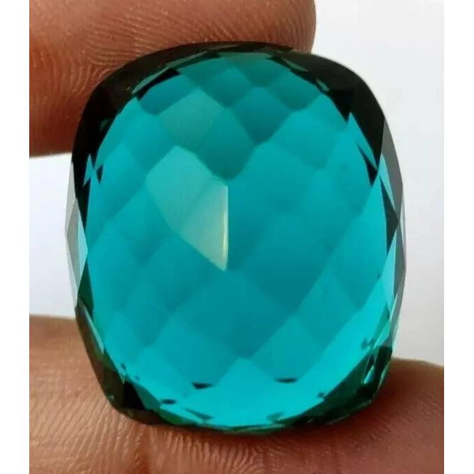 Certified Teal Blue Topaz Large For Cushion Cut 59-60 Ct Beautiful Gemstone