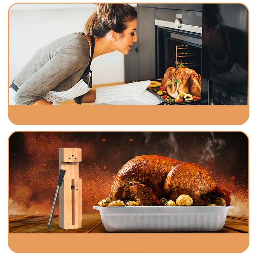 Wireless Meat Thermometer Bluetooth Connection APP Monitoring IPX7 Smart Food Thermometer for Oven