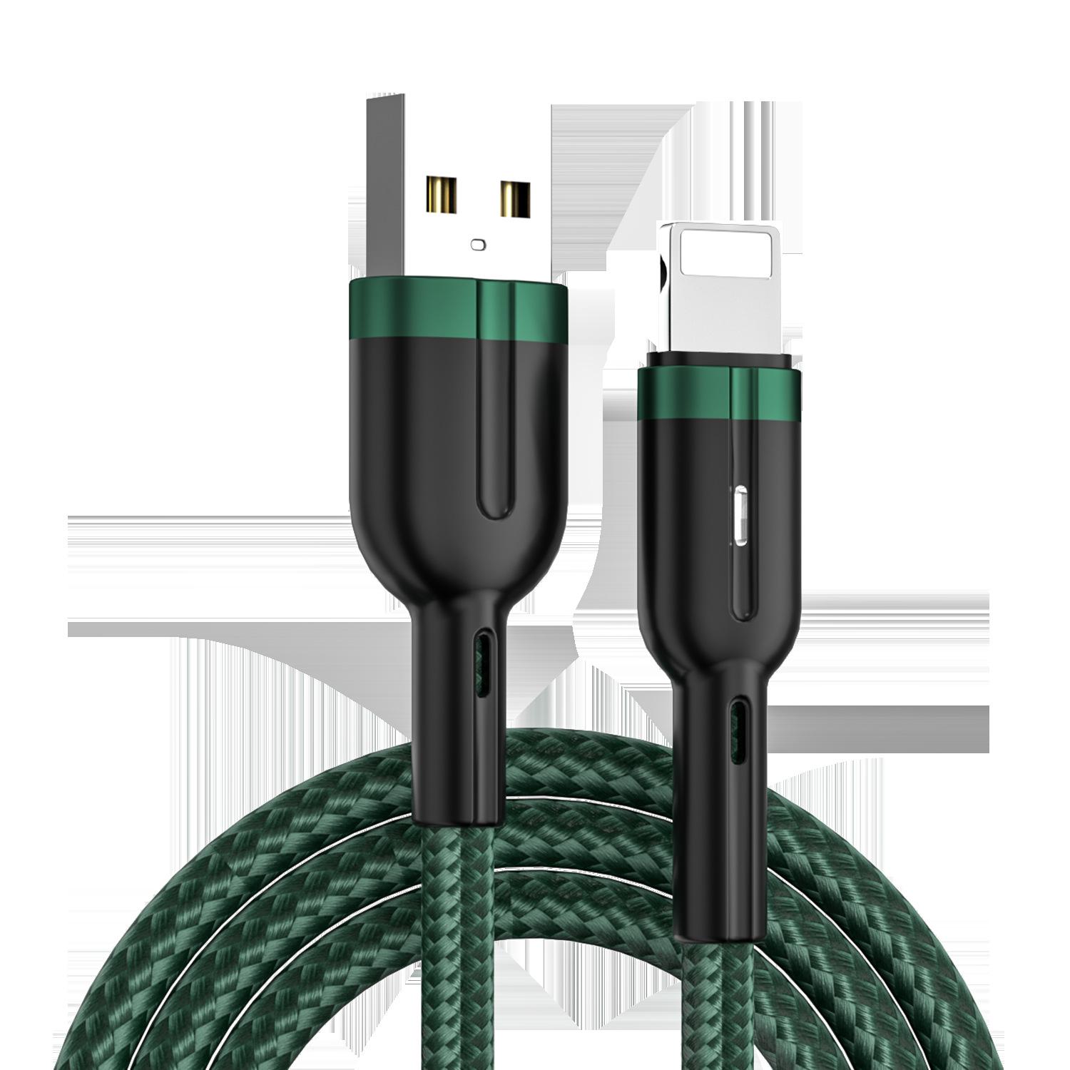 

Smart Power-Off Braided Cable for Huawei, Apple, TYPE-C - Fast Charge & Auto Disconnect Green-1.0m