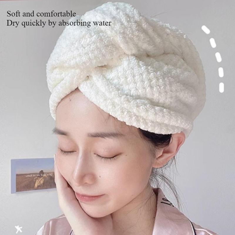 Thickened Dry Hair Cap Breathable Super Absorbent Quick-drying Double-layer Turban Durable Easy To Dry and Secure Shower Cap