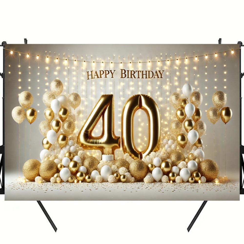 1 Happy 40th Birthday backdrop. It is a versatile decoration for festive and seasonal parties, suitable for home, gardenfcl