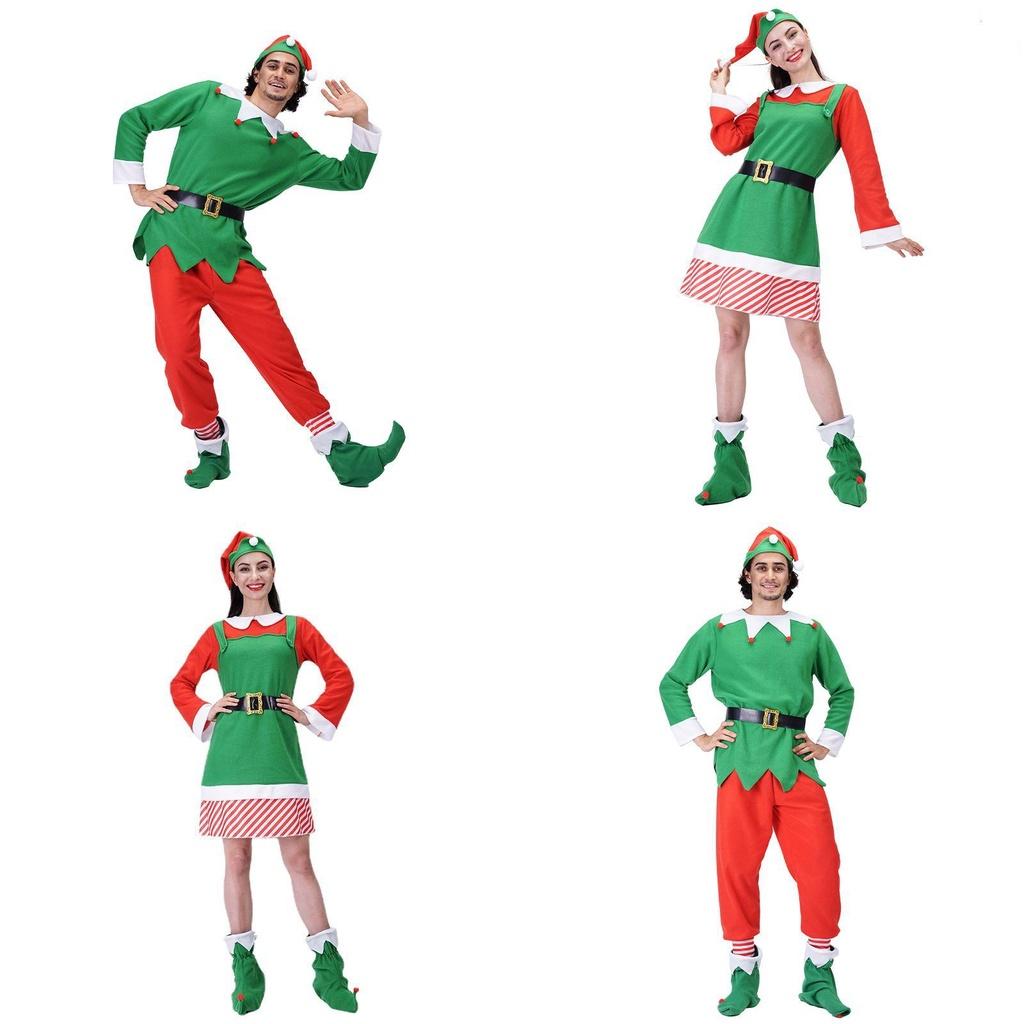 Christmas Elf Adult Cosplay Costume Couple Outfits