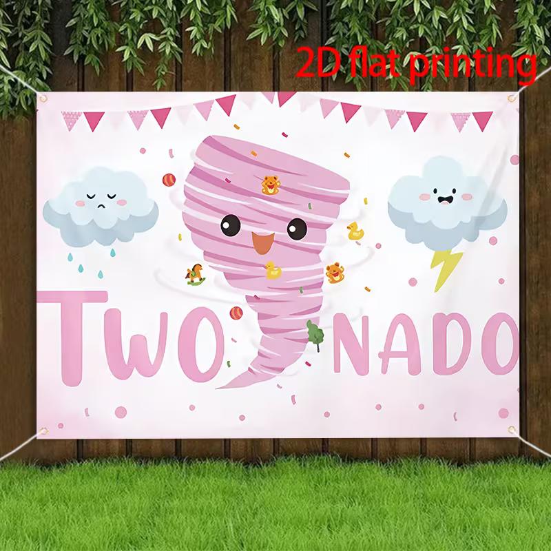 Милый розовый фон-торнадо Twonado для детского душа и 2-го дня рождения 47.2x31.5inch/120*80cm