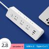 USB Power Strip with Multi-Outlet Extension Cord for Office and Dorm Use