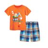 Summer new children's clothing two-piece set boys fashion T-shirt set knitted cartoon children's short-sleeved children's suit