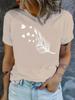 Blue Feather & Hearts Women's Tee - Delicate Graphic, Soft Romantic Print for Casual Daily Wear