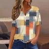 T-shirt con scollo a V stampata casual a maniche corte di nuova moda estiva 2023