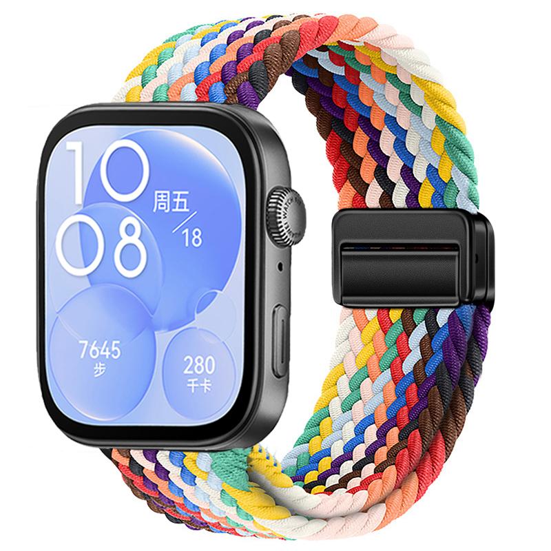 Nylon Braided Strap for Huawei Watch Fit 3/4/4 Pro Magnetic Adjustable Comfortable Band for Huawei Watch Fit 4/3 Bracelet Belt