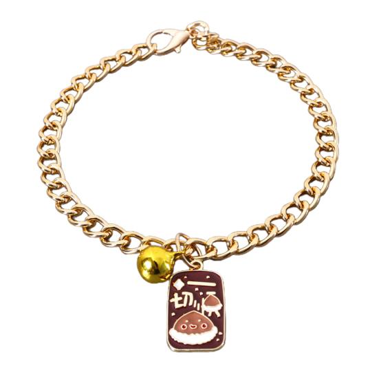 

Отличный неаллергенный смоляной ошейник для кошек, мультяшный кулон, стильная цепочка на шею для домашних животных, подарок на день рождения M коричневый