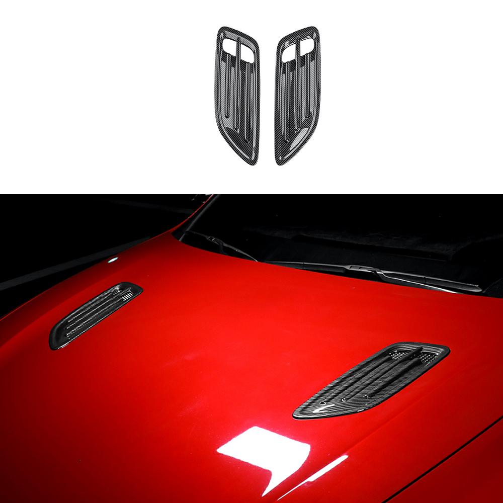 

For Stinger 2018-2026 Auto Black ABS Car Hood Air Intake Exhaust Ventilation Grille Frame Vent Cover Trim External Accessories