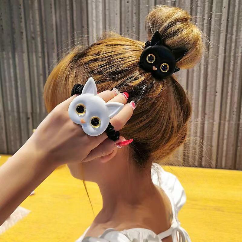 Women Cute Cat Hair Ties Rubber Bands Elastic Hair Bands Korean Headwear Children for Girls Lovely Hair Accessories Ornaments