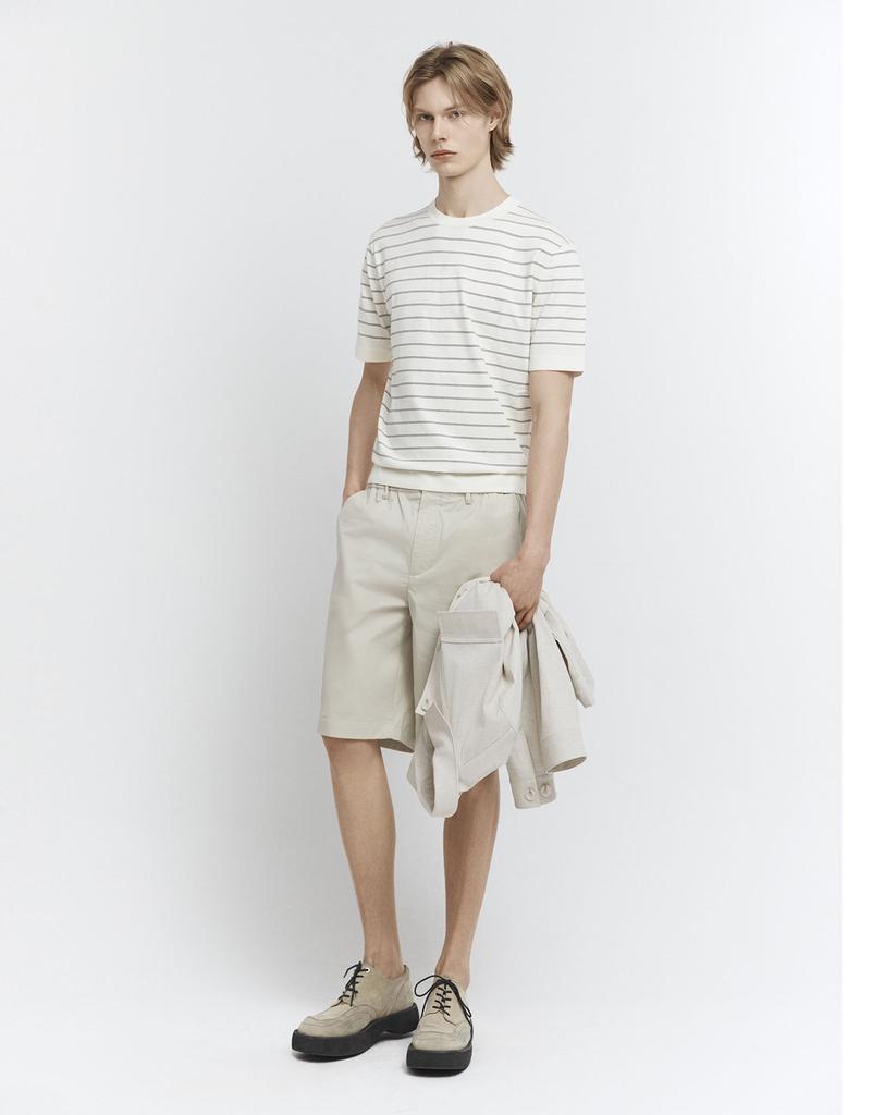CONCEPTS1ONE Washable Striped Crew Neck Short Sleeve Knit Sweater 10056527/056527 [2Color]