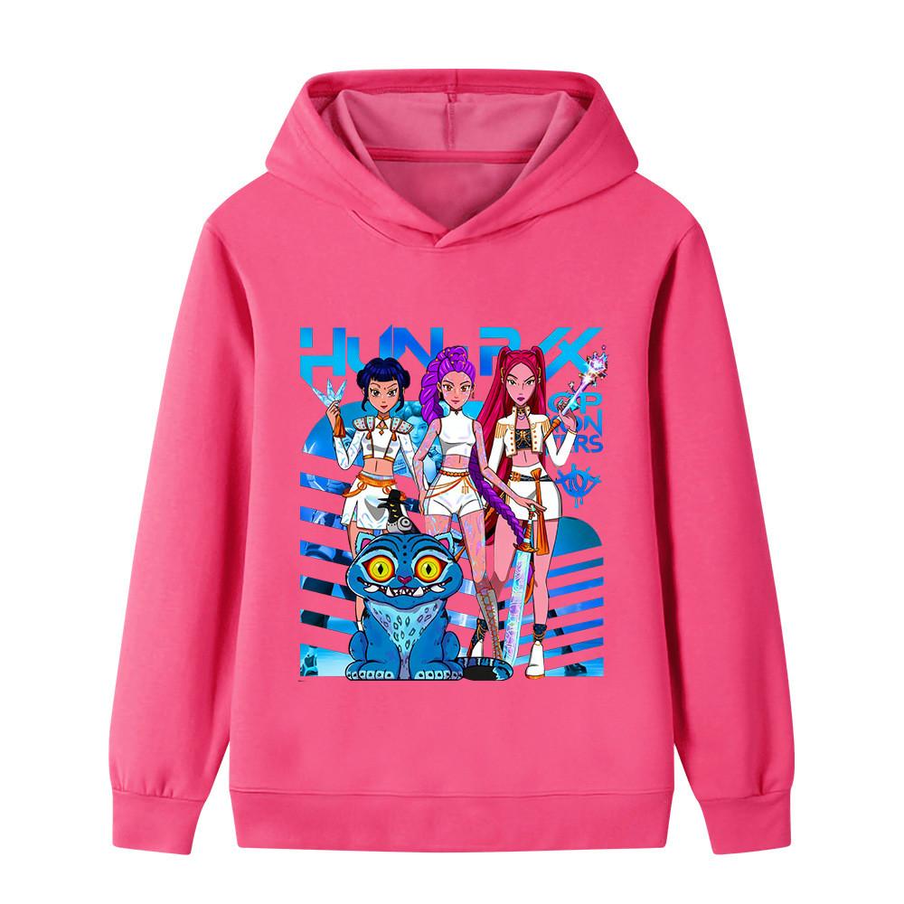 B1231 Kids Boys Girls Kpop Rumi Zoey Mira Print Long Sleeves Hoodie