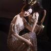 Evening Dress Sequined Style Light Luxury Niche Dress Skirt Female Banquet Temperament Celebrity Sense Host Performance Clothes