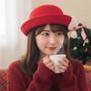 Japanese Style Woolen Bucket Cap Vintage Looking Girls Dome Hat Basin Hat Red Bowler Hats  Autumn