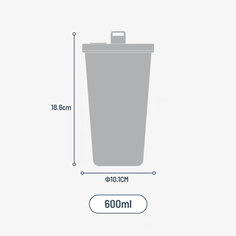 Nishida Hot with Lid and Stainless Perfect for with Silicone Ice Vacuum 600ml Tumbler, Insulated, & Cold, Straw, Stylish, Steel, Office, Outdoors,