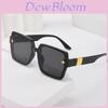 Modische quadratische Sonnenbrille mit schwarzem Rahmen und UV400-Schutz für Reisen und Partys