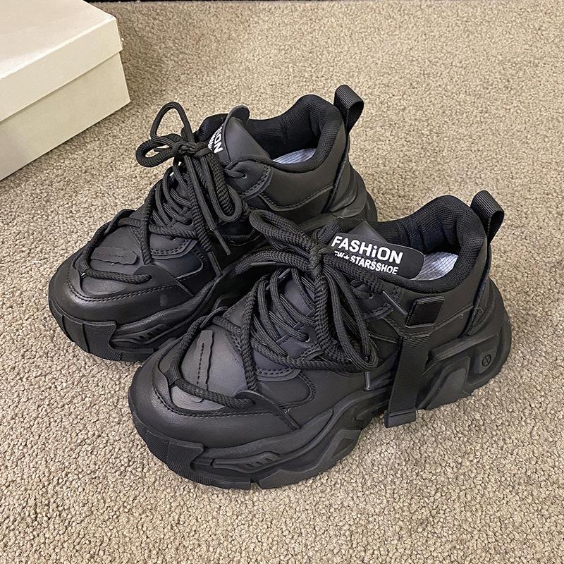 Leather Brown Platform Sneakers Women Winter Sports Shoes Woman Slip On Casual 2025 Thick Sole Outdoors Walking Shoes