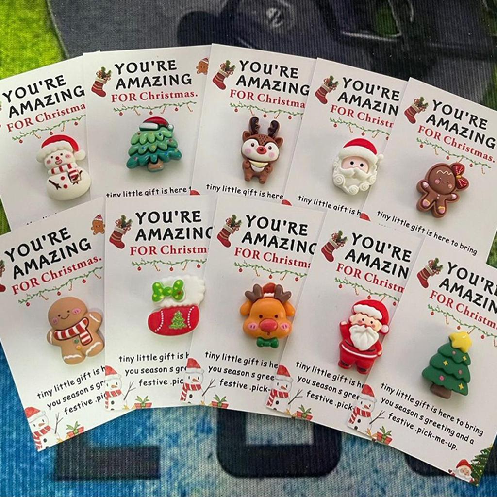 New Pocket Christmas Hug Ornament Small Santa Claus Figure with Greeting Cards for Christmas Gift Bag Fillers Stocking Stuffer